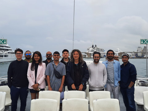 MBA students at the port in Barcelona