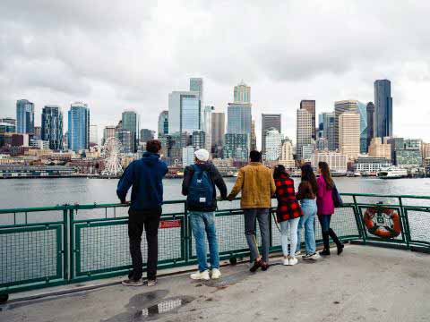 Students discovering Seattle